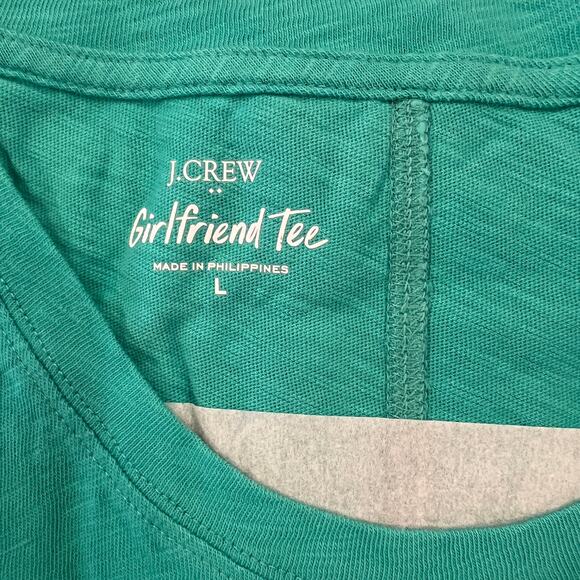 NWT J. Crew Bright Seafoam Green Girlfriend Crewneck Tee - Picture 7 of 10